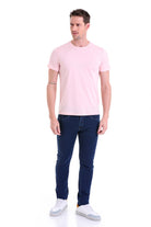 Regular Fit Pink Basic Cotton Crew Neck T-Shirt - MIB