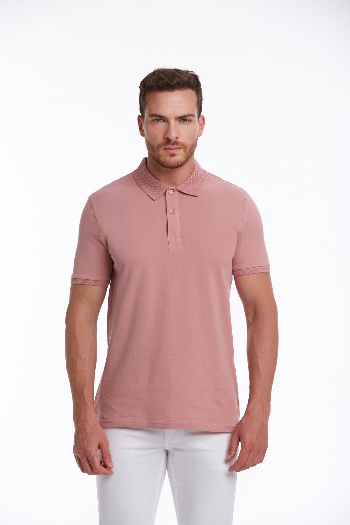 Regular Fit Pink Basic Cotton Polo T-Shirt - MIB