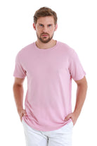 Regular Fit Pink Cotton Blend Crew Neck T-Shirt - MIB