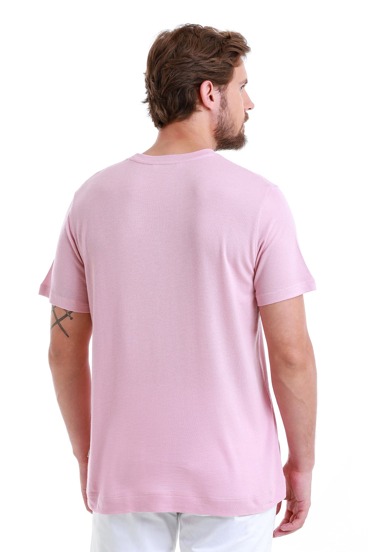 Regular Fit Pink Cotton Blend Crew Neck T-Shirt - MIB