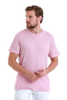 Regular Fit Pink Cotton Blend Crew Neck T-Shirt - MIB