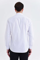 Regular Fit Plain Cotton Blend Dress Shirt White - MIB