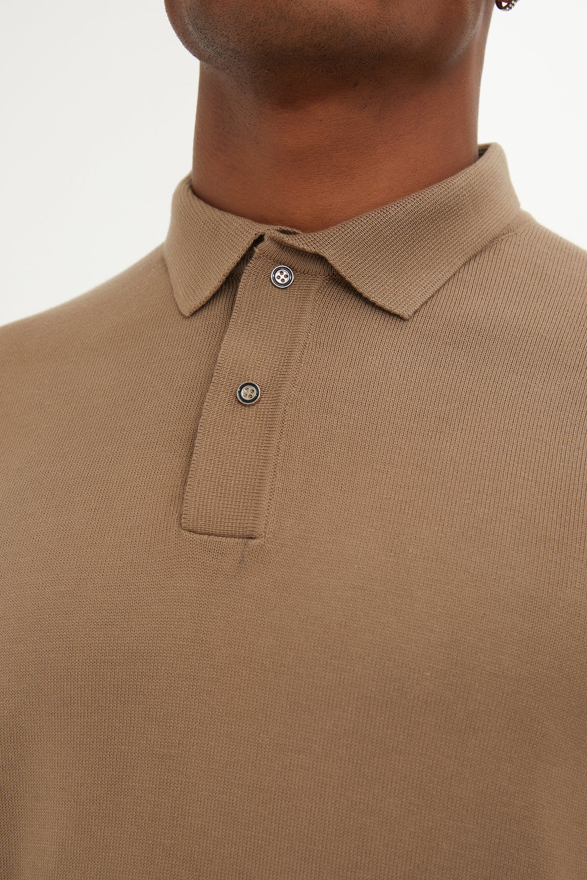 Regular Fit Plain Cotton Blend Grej Polo Sweater - SAYKI