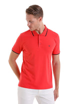 Regular Fit Pomegranate Flower Basic Cotton Polo T-Shirt