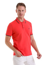 Regular Fit Pomegranate Flower Basic Cotton Polo T-Shirt