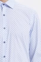 Regular Fit Printed Cotton Blue Casual Shirt - MIB