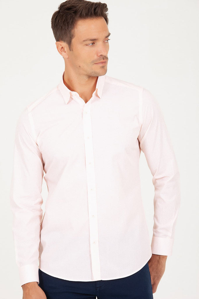 Regular Fit Printed Cotton Casual Shirt Salmon B. - MIB