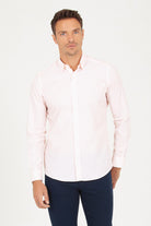 Regular Fit Printed Cotton Salmon Casual Shirt - MIB