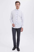 Regular Fit Printed Cotton White Casual Shirt - MIB