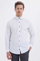 Regular Fit Printed Cotton White Casual Shirt - MIB