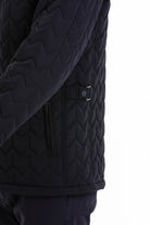 Regular Fit Quilted Stand Collar Navy Coat Navy - SAYKI