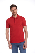 Regular Fit Red Basic Cotton Polo T-Shirt - MIB