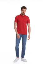 Regular Fit Red Basic Cotton Polo T-Shirt - MIB