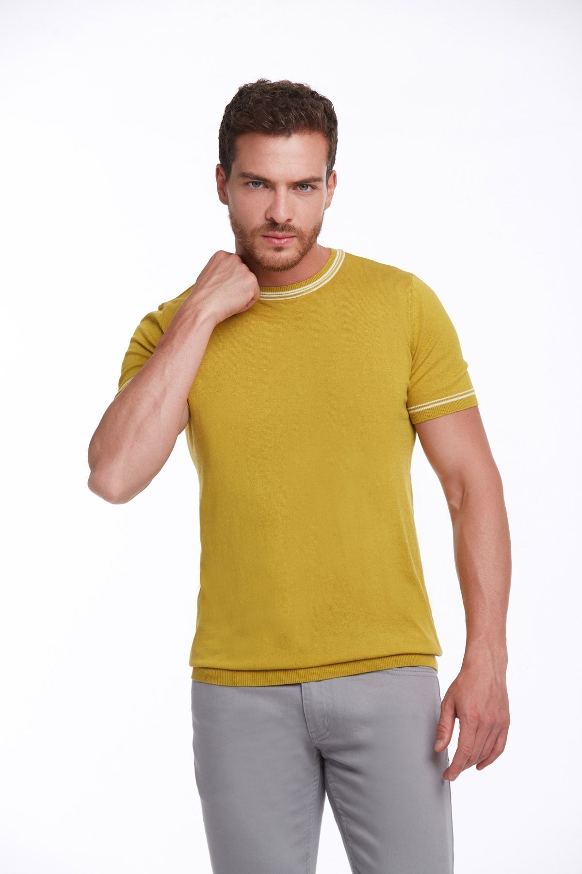 Regular Fit Saffron Basic Crew Neck T-Shirt - MIB