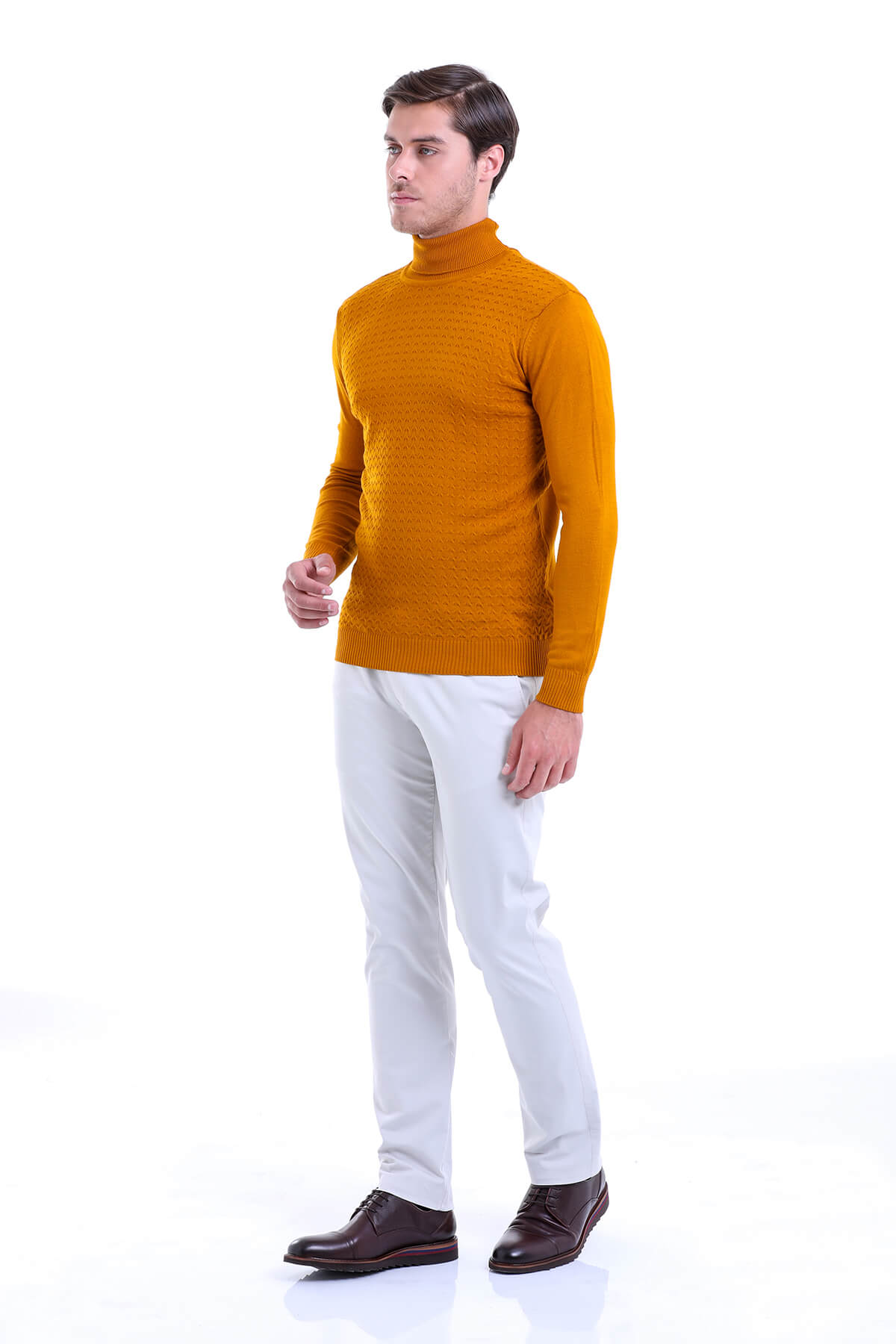 Regular Fit Saffron Turtleneck Sweater - MIB