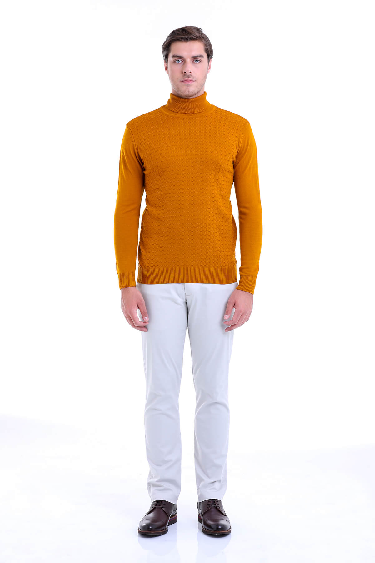 Regular Fit Saffron Turtleneck Sweater - MIB