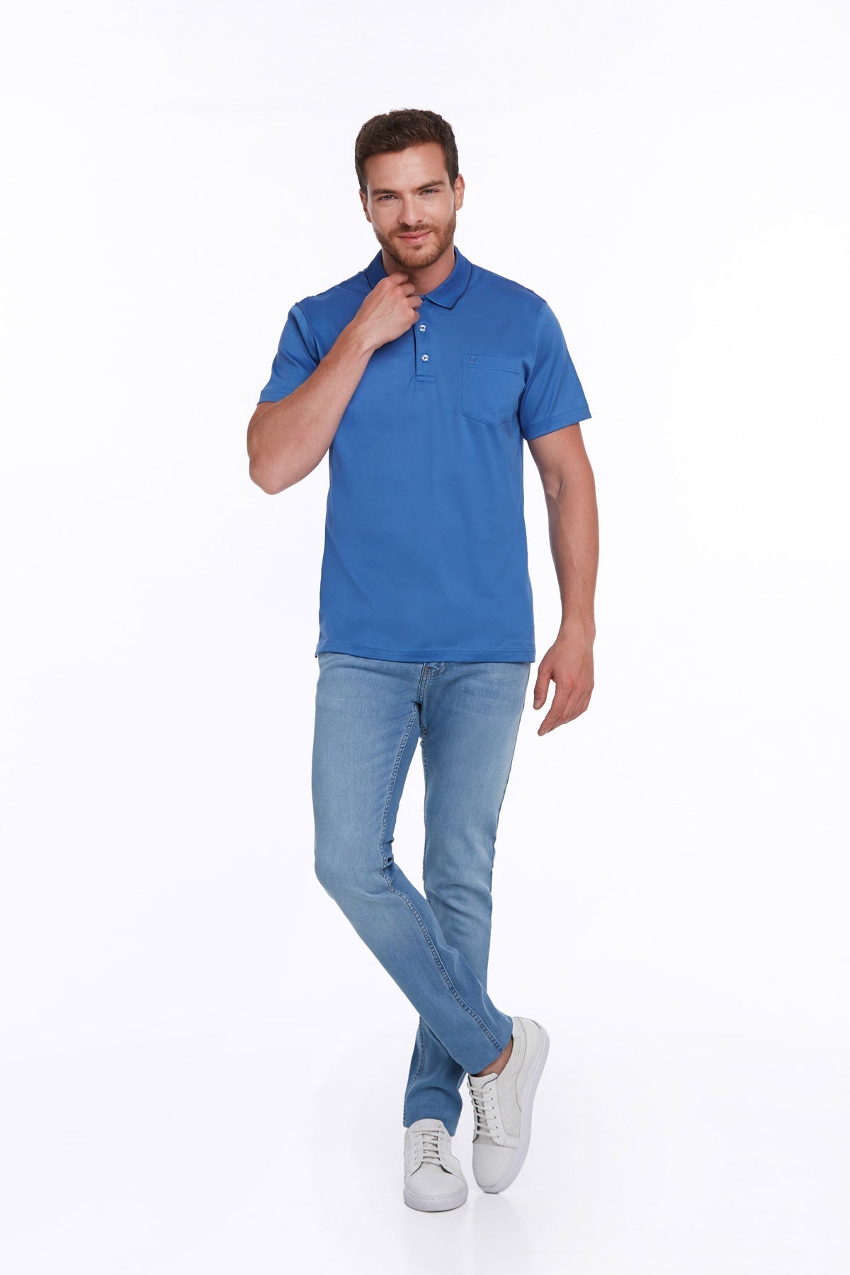 Regular Fit Sax Basic Cotton Polo T-Shirt - MIB