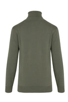 Regular Fit Seagrass Cotton Blend Turtleneck Sweater - SAYKI