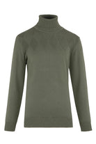 Regular Fit Seagrass Cotton Blend Turtleneck Sweater - SAYKI