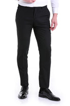 Regular Fit Side Pocket Black Wool Dress Pants - MIB