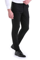 Regular Fit Side Pocket Black Wool Dress Pants - MIB