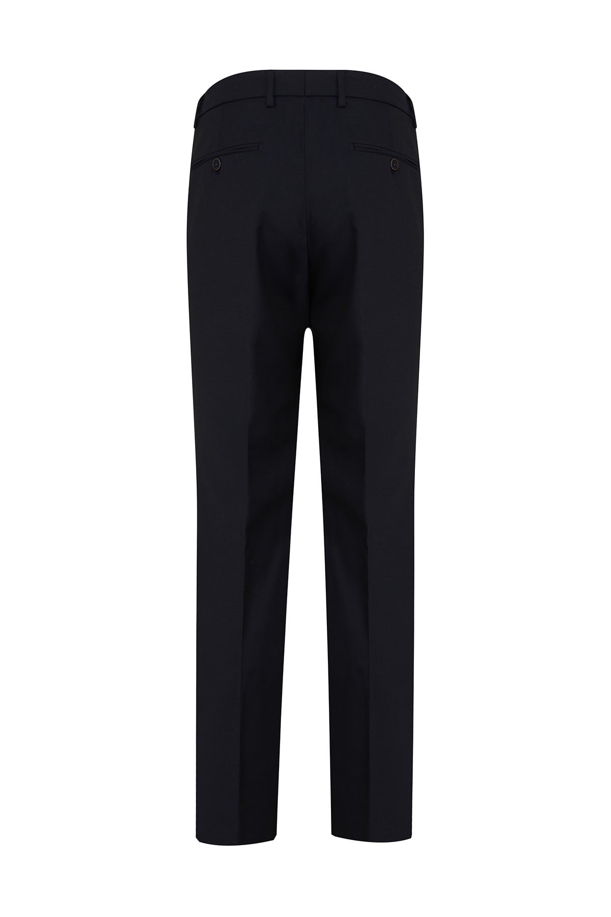 Regular Fit Side Pocket High Waist Navy Wool Dress Pants