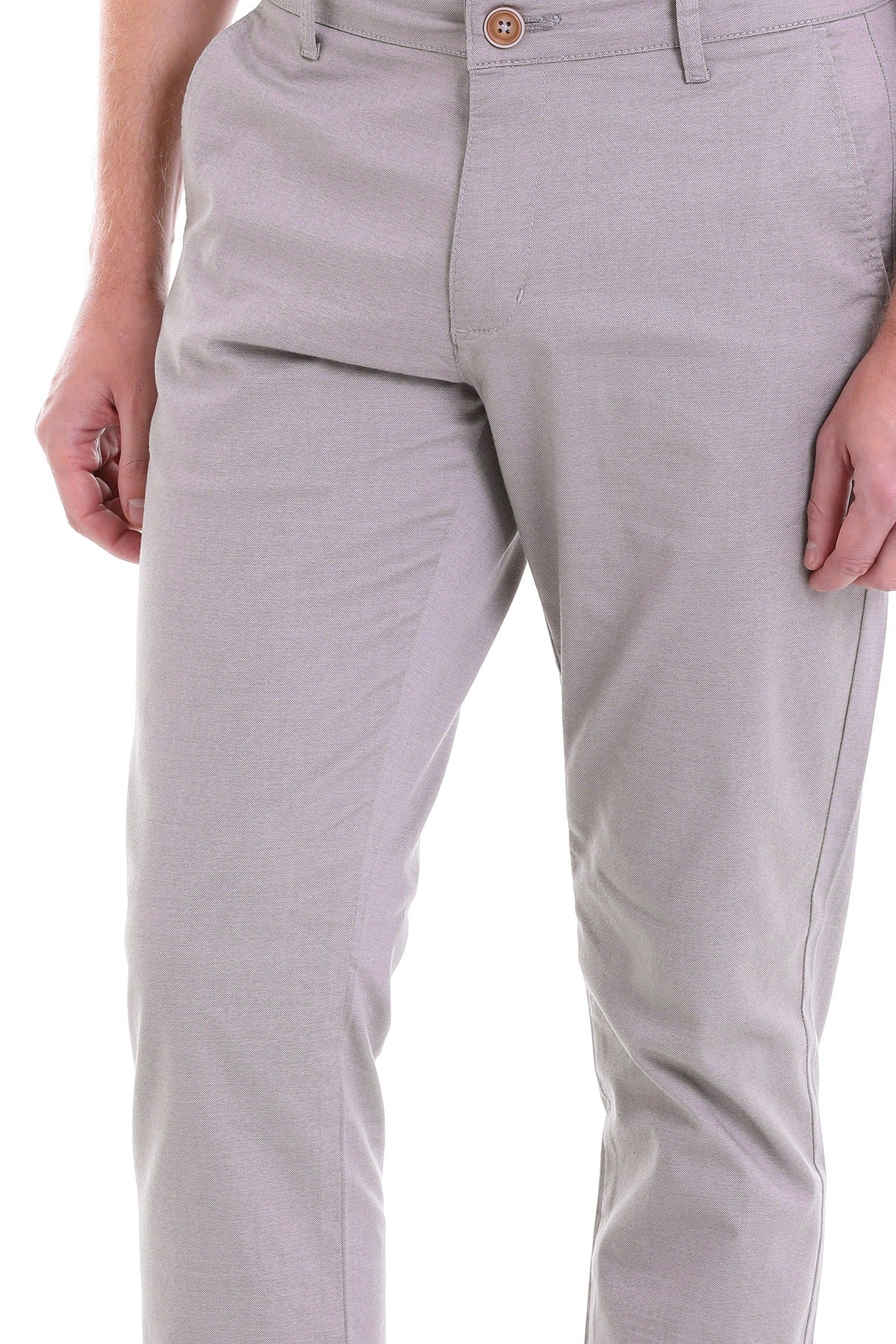 Regular Fit Side Pocket Light Mink Cotton Casual Pants - MIB