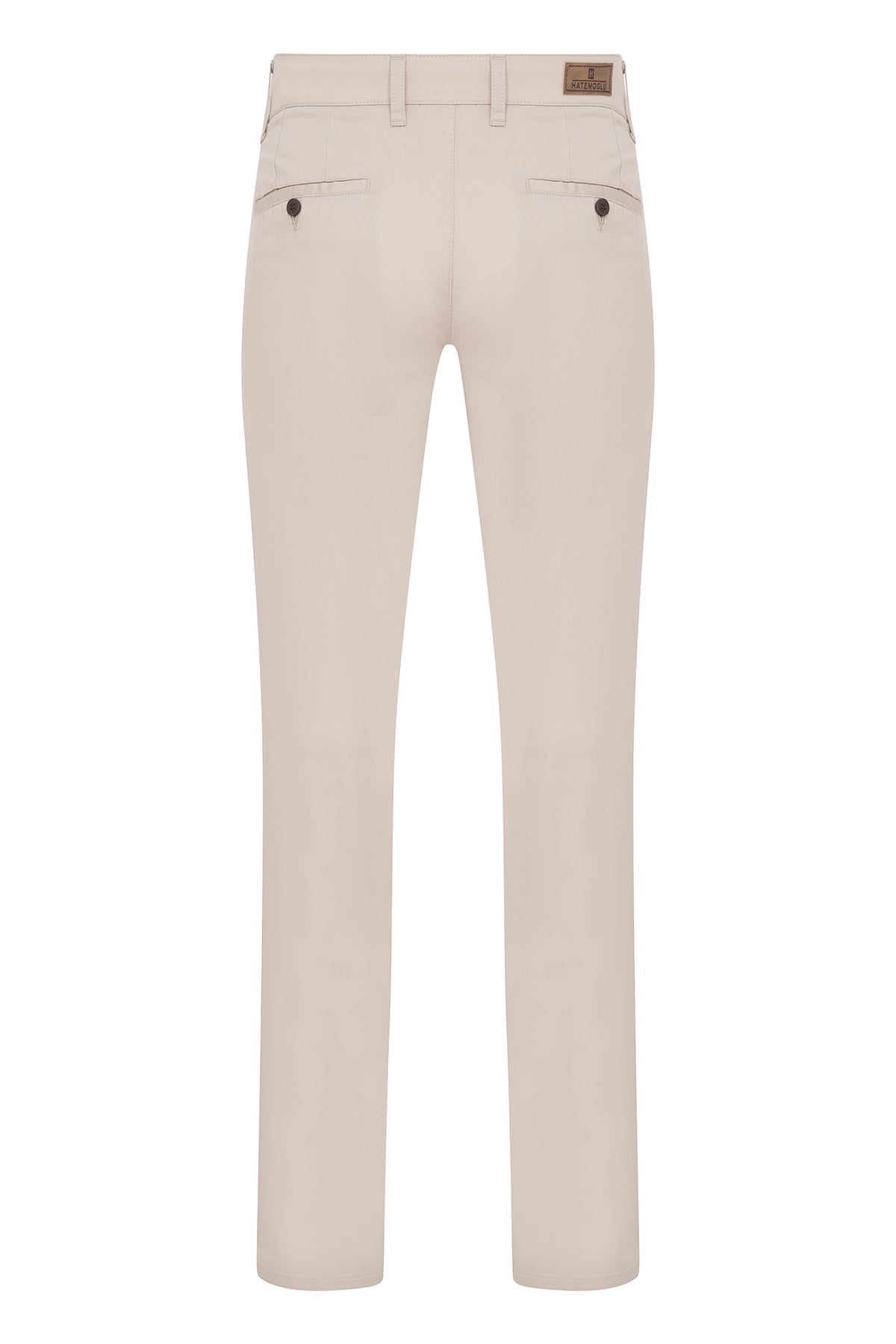 Regular Fit Side Pocket Low Waist Beige Cotton Casual Pants