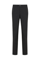 Regular Fit Side Pocket Low Waist Black Wool Dress Pants