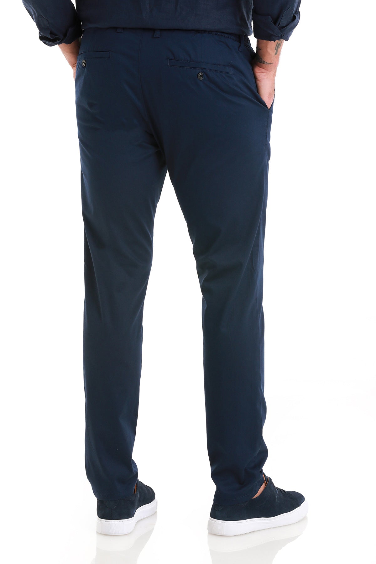 Regular Fit Side Pocket Low Waist Blend Navy Jogger - MIB