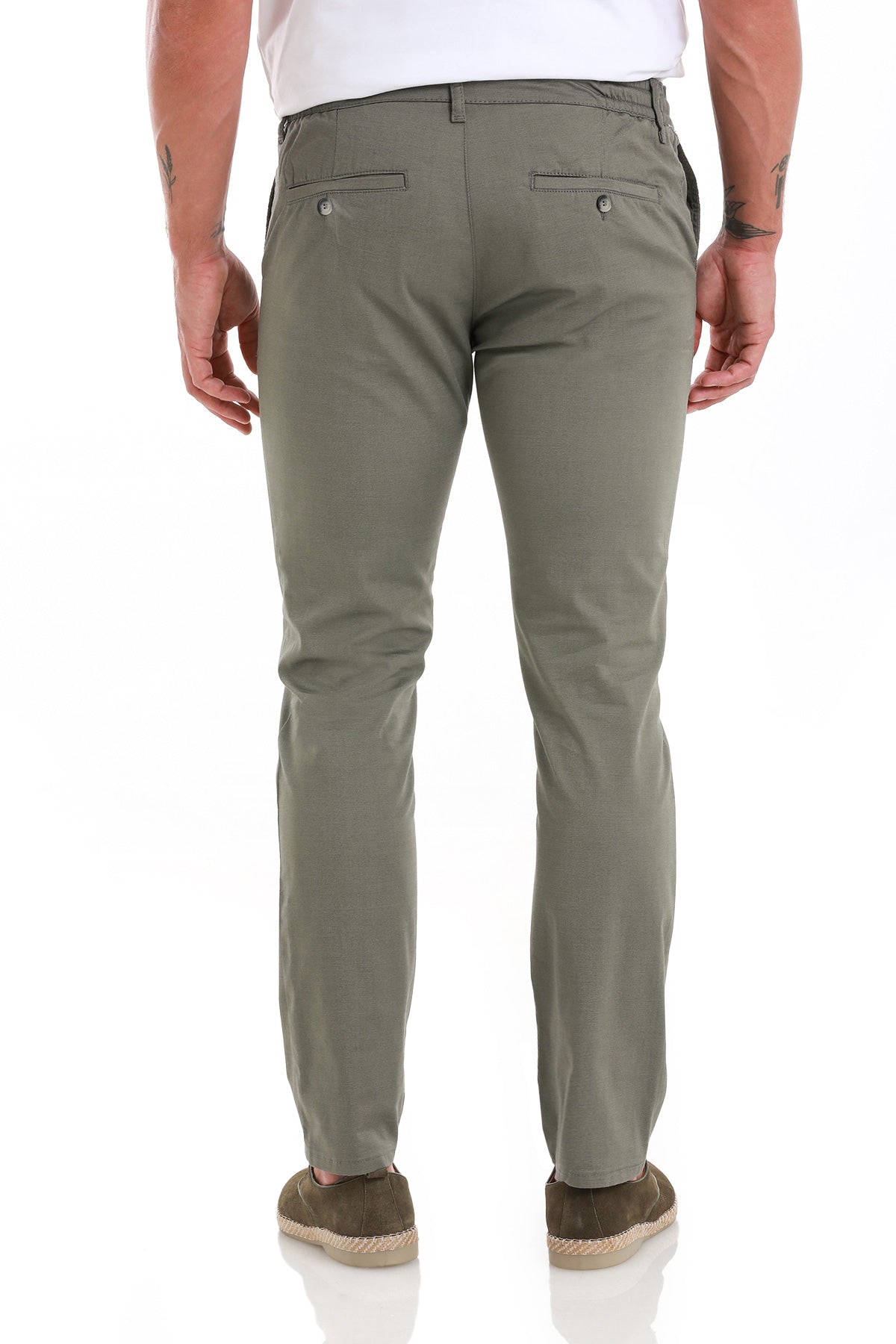 Regular Fit Side Pocket Low Waist Cotton Blend Khaki Jogger