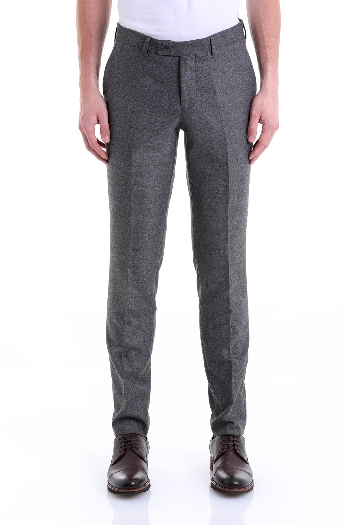 Regular Fit Side Pocket Low Waist Gray Dress Pants - MIB