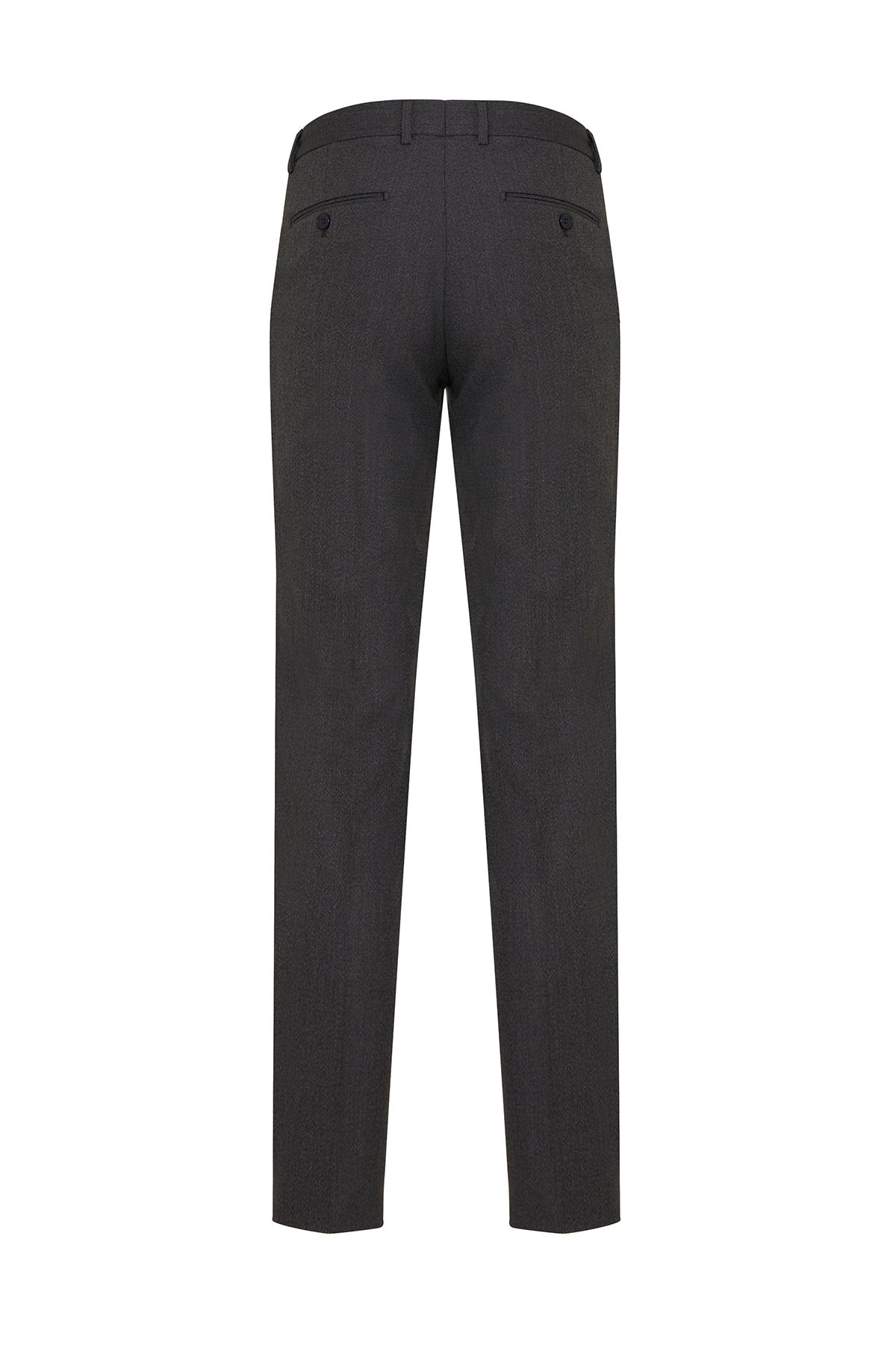 Regular Fit Side Pocket Low Waist Gray Wool Dress Pants