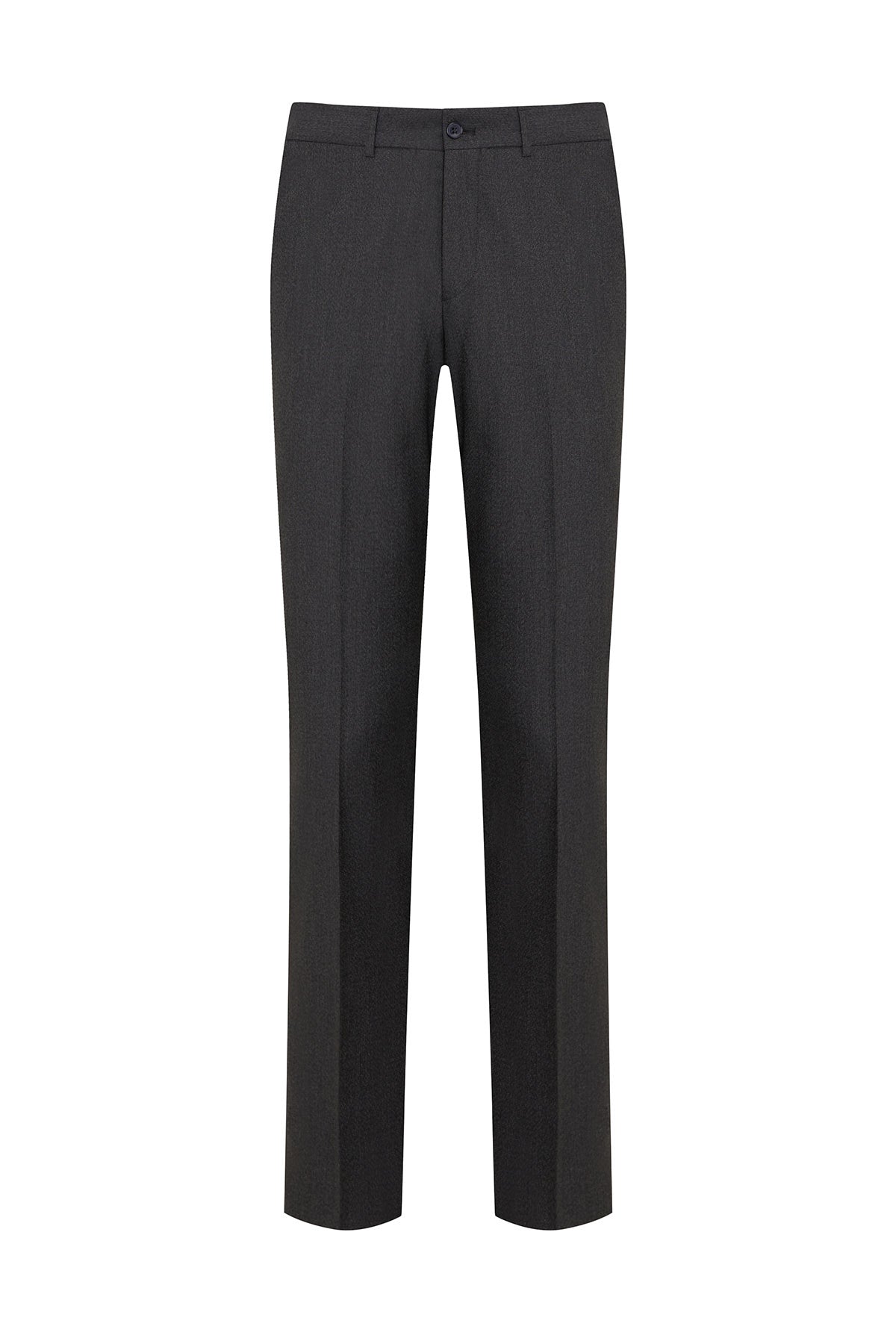 Regular Fit Side Pocket Low Waist Gray Wool Dress Pants