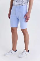 Regular Fit Side Pocket Low Waist Light Blue Cotton Shorts