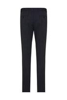 Regular Fit Side Pocket Low Waist Navy Wool Dress Pants