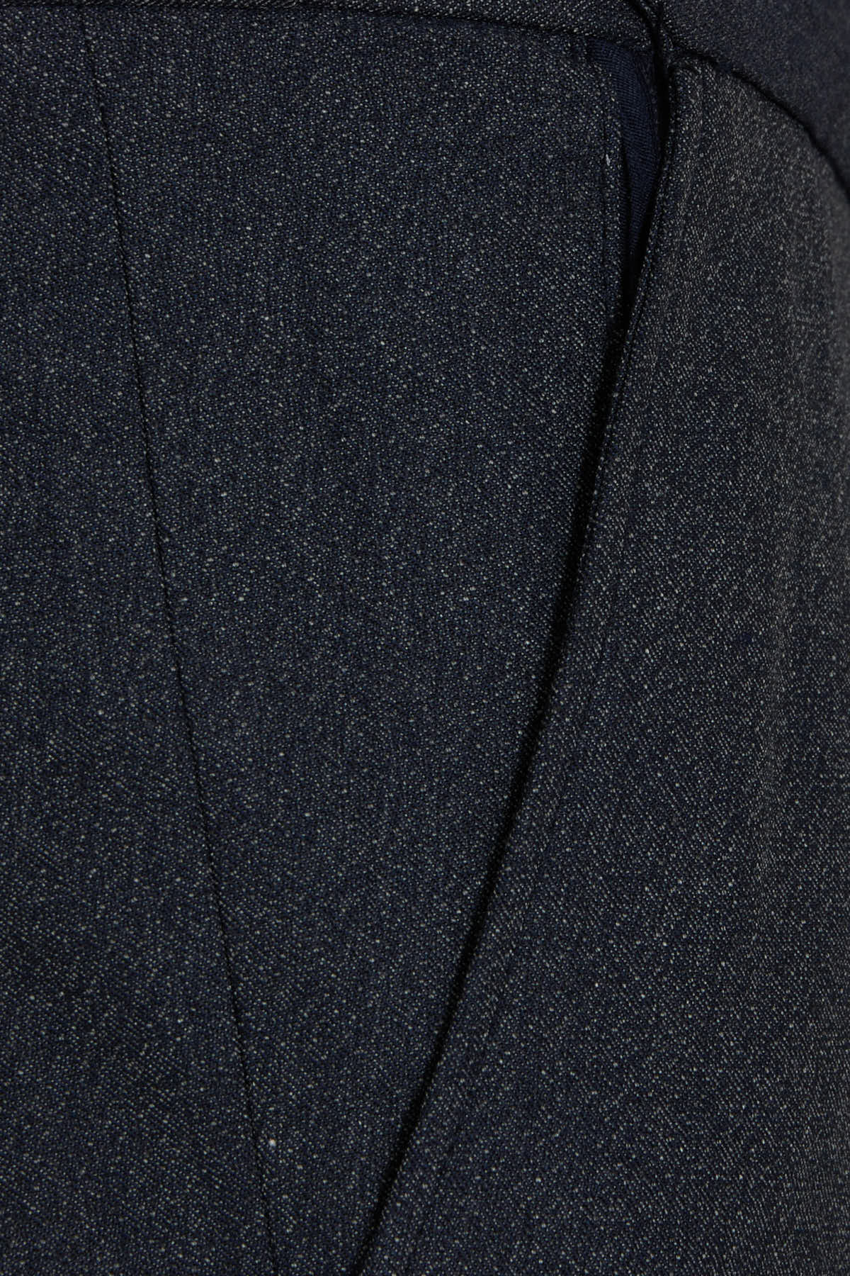 Regular Fit Side Pocket Low Waist Navy Wool Dress Pants