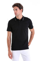 Regular Fit Solid Black Basic 100% Cotton Polo T-Shirt - MIB