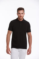 Regular Fit Solid Black Cotton Polo T-Shirt - MIB