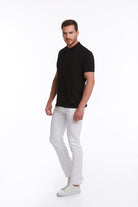 Regular Fit Solid Black Cotton Polo T-Shirt - MIB