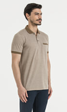 Regular Fit Tan - Ecru Polo T-Shirt - MIB