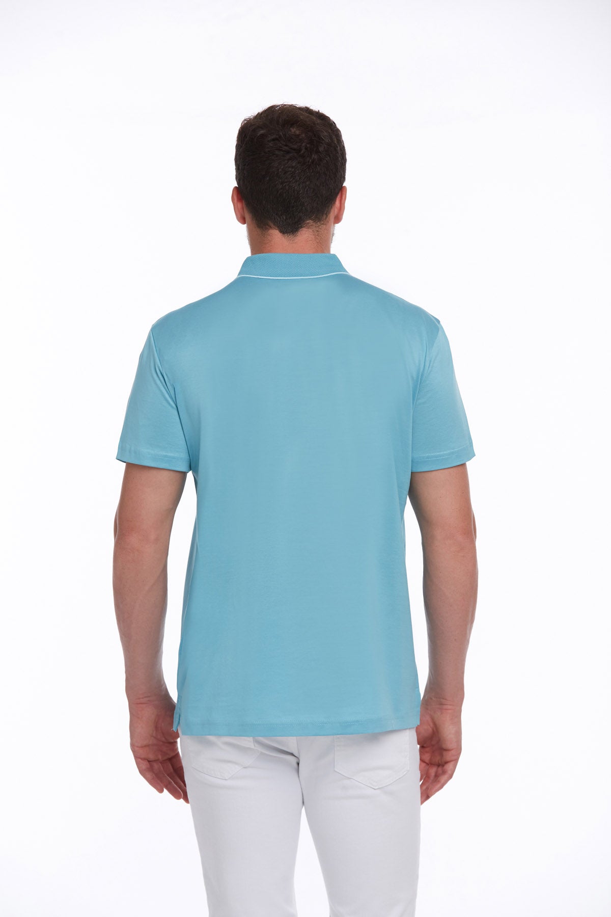 Regular Fit Turquoise Basic Cotton Polo T-Shirt - MIB