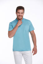 Regular Fit Turquoise Basic Cotton Polo T-Shirt - MIB