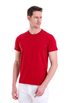 Regular Fit Vibrant Burgundy Basic Cotton Crew Neck T-Shirt