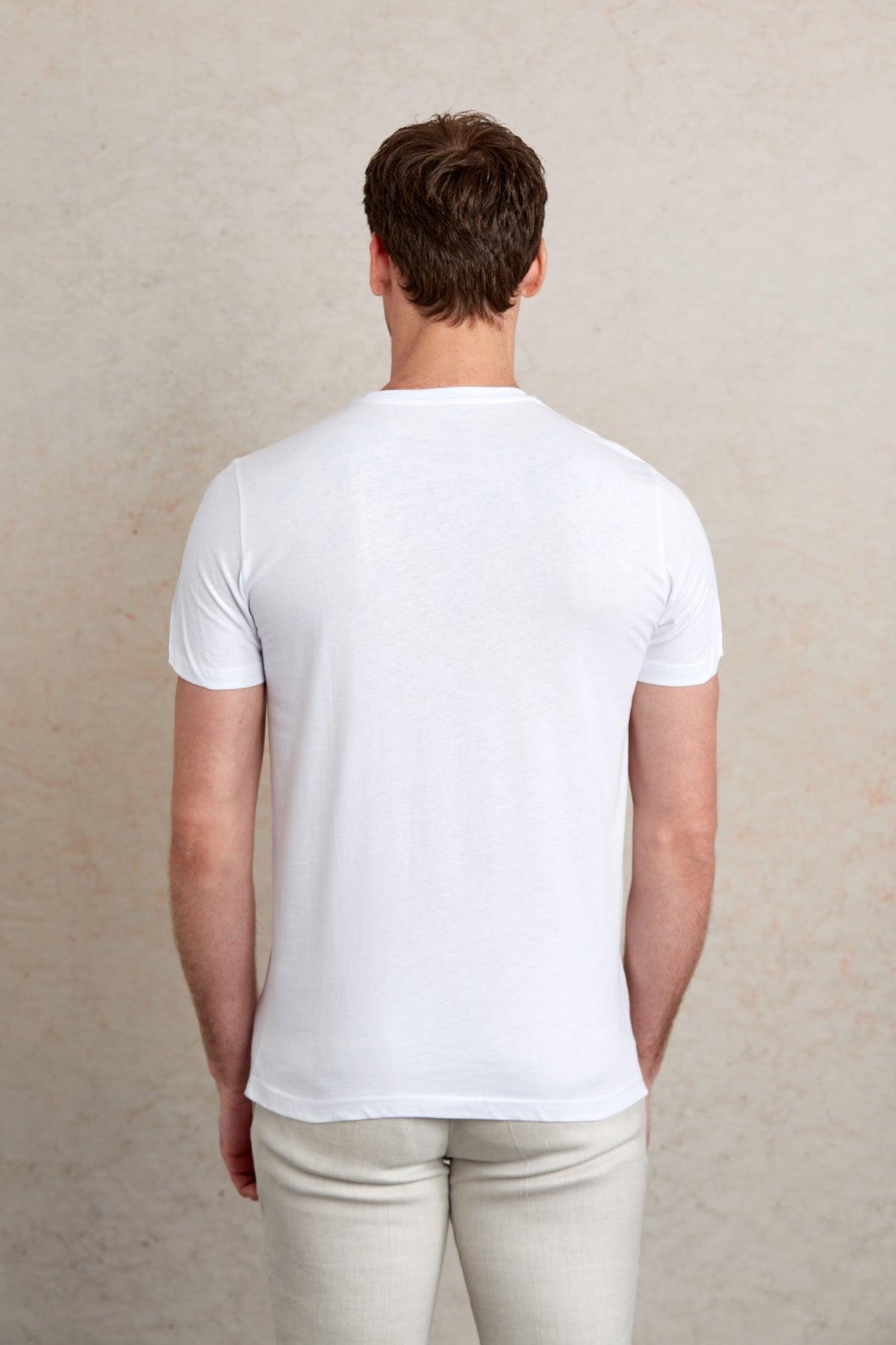 Regular Fit White Basic Cotton Crew Neck T-Shirt - MIB