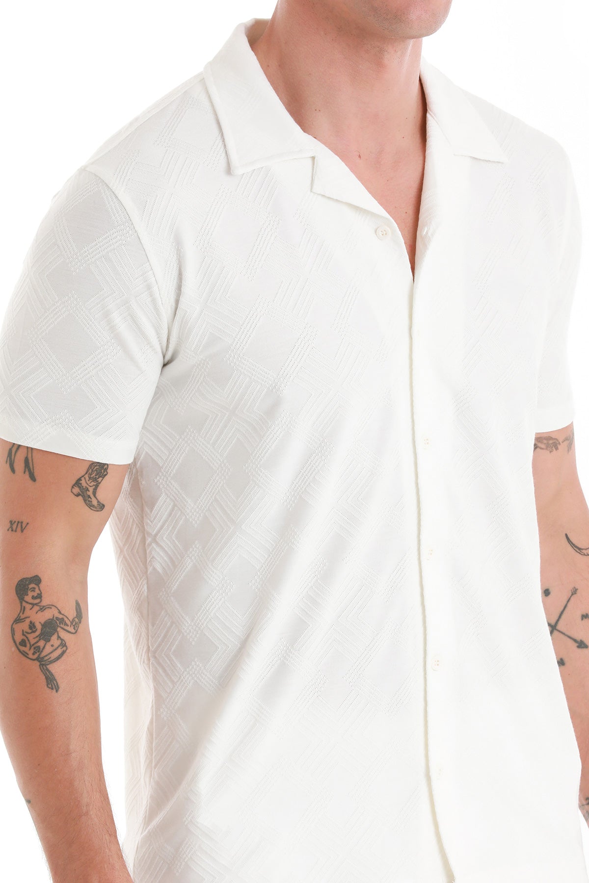 Regular Fit White Cotton Blend Polo T-Shirt - MIB