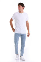 Regular Fit White Cotton Crew Neck T-Shirt - MIB