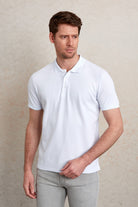 Regular Fit White Cotton Polo T-Shirt - MIB