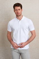 Regular Fit White Cotton Polo T-Shirt - MIB