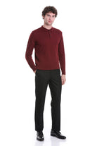 Regular Fit Wool Blend Brick Polo Sweater - MIB